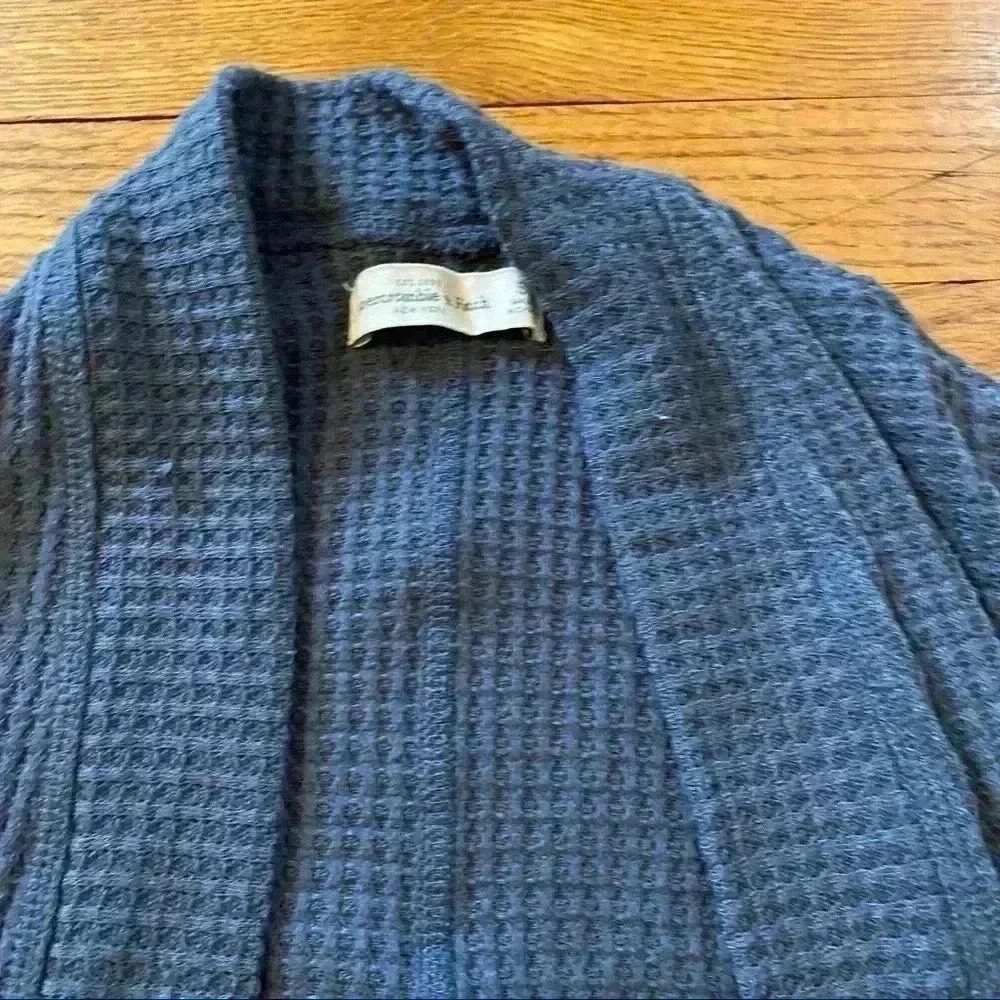 Abercrombie & Fitch waffle thermal cardigan women long sleeve blue - Picture 3 of 8